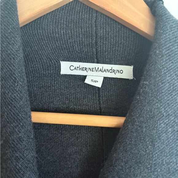 Catherine Malandrino Black/Charcoal One Button Coatigan Size Small - Picture 4 of 5